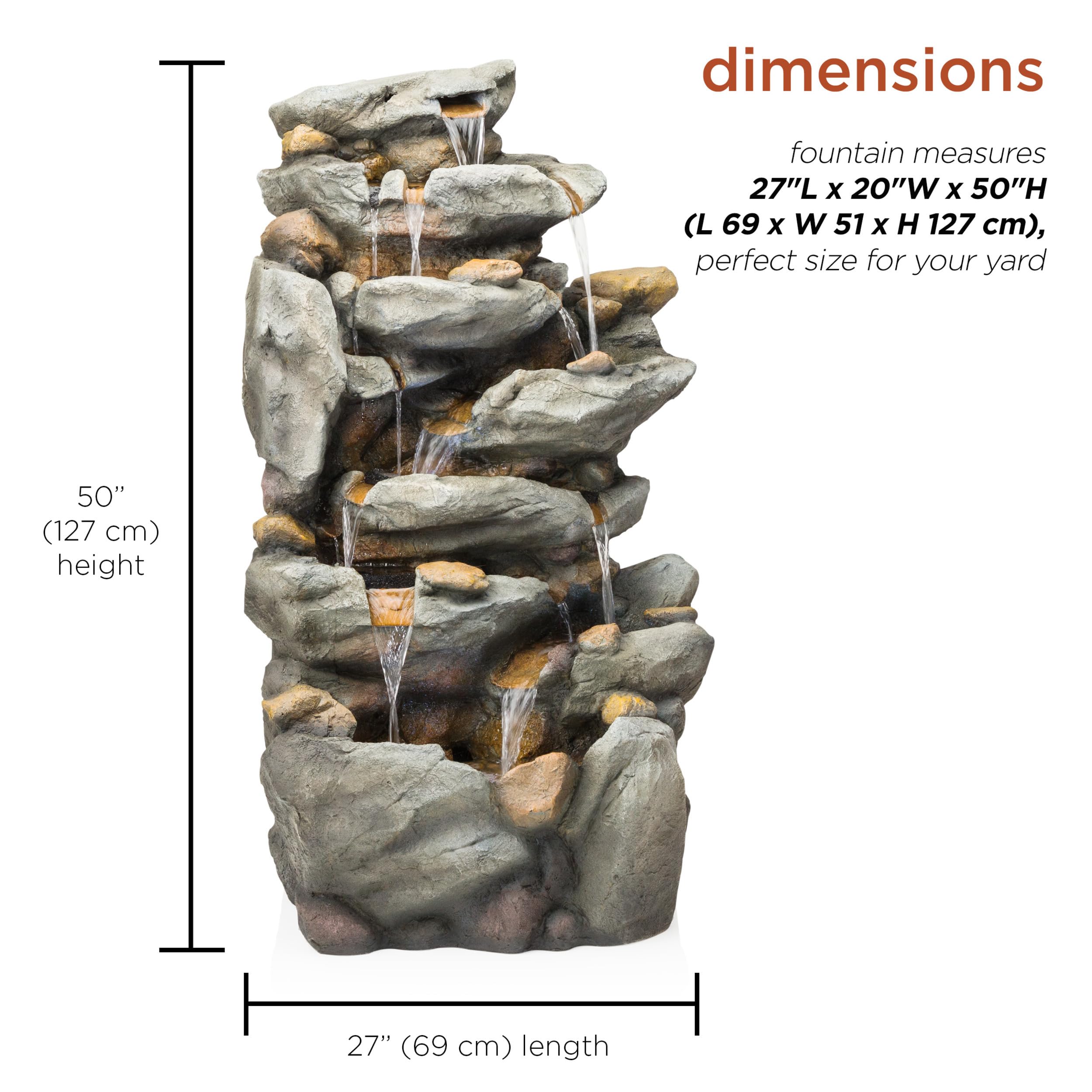 Amazon.com : Alpine Corporation TZL130 Outdoor Floor 8-Tiered Rock
